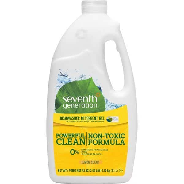 Dishwasher Detergent Gel, Natural, 42oz., Lemon Scent