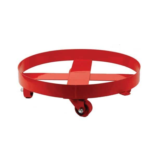 55 gal Drum Band Dolly, Steel, 4 Swivel Casters