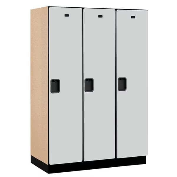 1 Tier Designer Locker, 54"Wx76"Hx21"D, 3 Door, Gray