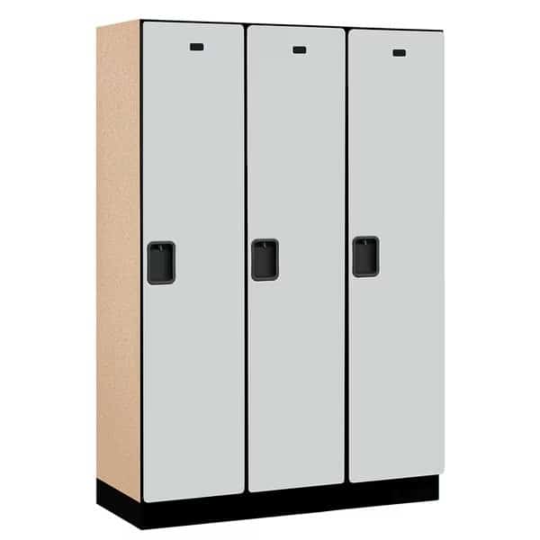 1 Tier Designer Locker, 54"Wx76"Hx18"D, 3 Door, Gray