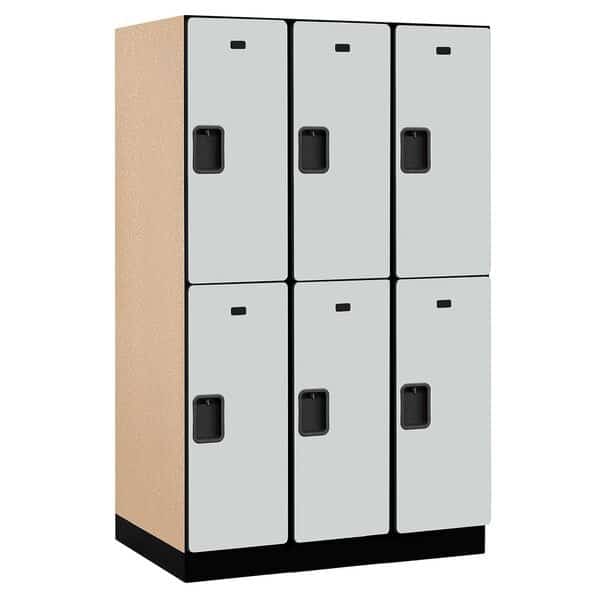 Wardrobe Locker, 45" W, 24" D, 76" H, (3) Wide, (6) Openings, Gray