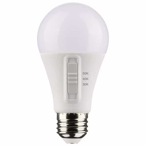 12W A19 LED - E26 Base - CCT Selectable - White Finish - 90 CRI - 120V, Satco, Mfr#: S11772