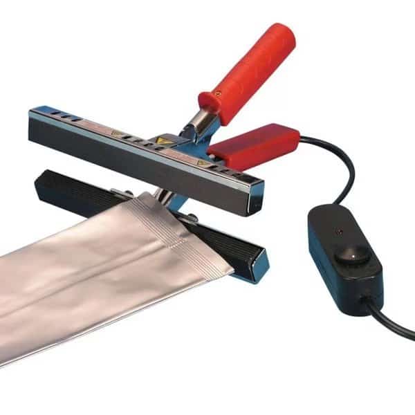 KF-Series 12" Portable Direct Heat Sealer w/ PTFE Coated Bars w/ 15mm Seal Width, 220V