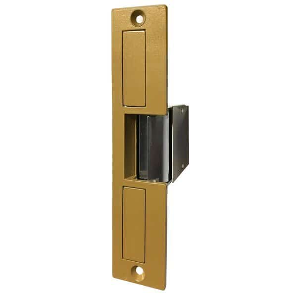 Trine 00 Series Electric Strikes, 12 VDC Voltage, Sprayed Brass