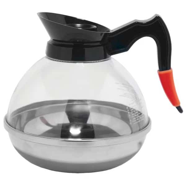 Coffee Decanter with removable orange ID, 1.8 L, Clear/Stainless, Service Ideas, Mfr#: PCB18