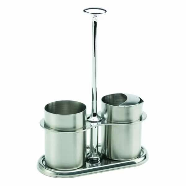 Cream & Sugar Caddy Set, 4 Ounce, Brushed Stainless