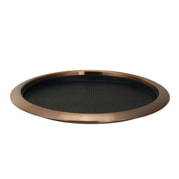 Tray with Removable Insert, 12" Round, Stainless Steel, Rose Gold