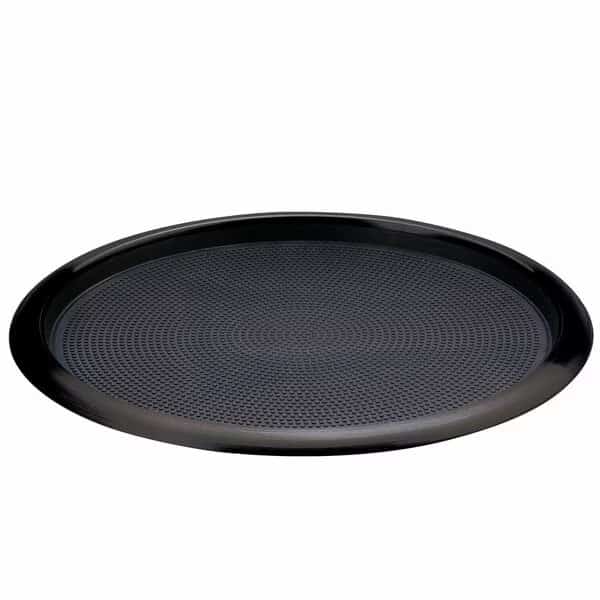 Tray with Removable Insert, 14" Round, Stainless Steel , Black Onyx