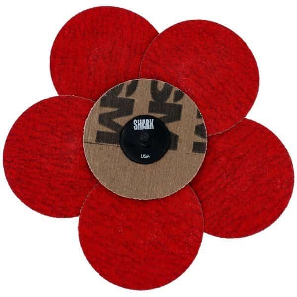 3" Red Ceramic Grinding Discs Rolock 40 Grit - 25 Pk