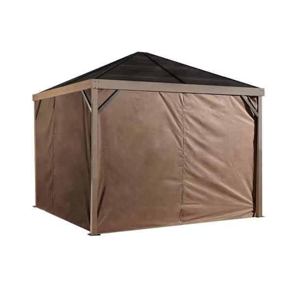 Sanibel Brown Polyester Curtains 10 ft. x 10 ft.
