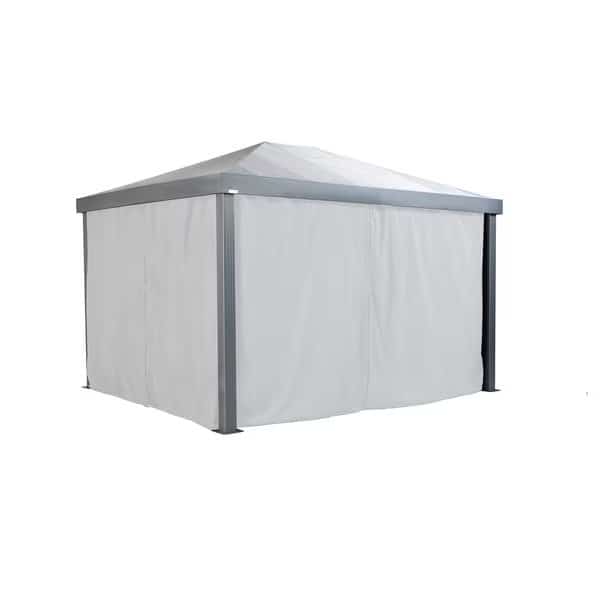 White Curtain for Monteserra Gazebo, 10 ft. x 12 ft., Poly