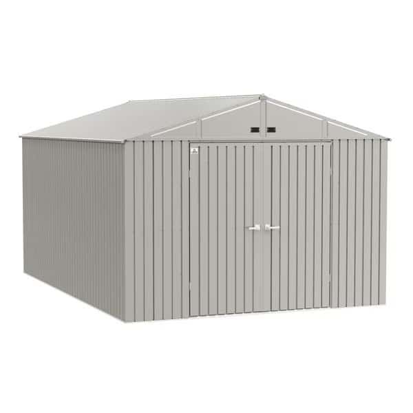 Elite Steel Storage Shed, 10x14, Cool Grey