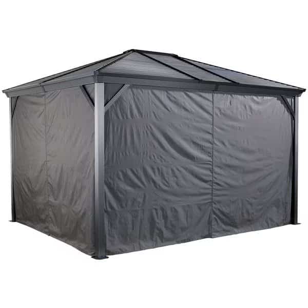 Grey Curtains for Ventura Gazebo, 10 ft. x 10 ft., Polyester, Outdoor Shades