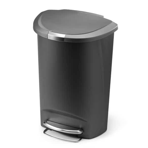 13 gal Round Step can, Grey, Plastic