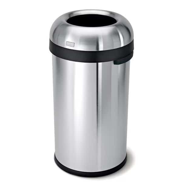 16 gal Open can, Brushed, Stainless Steel