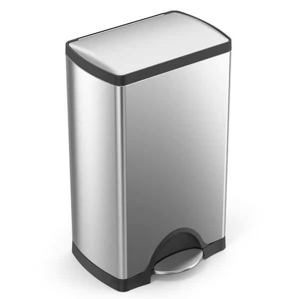 10 gal Rectangular Step Can, Brushed, Stainless Steel