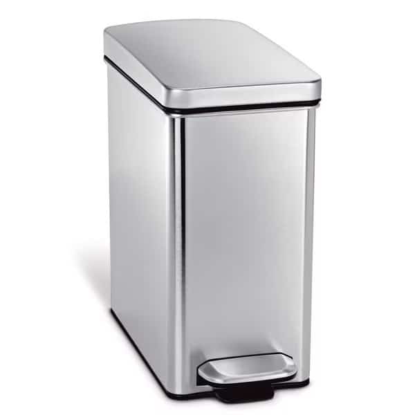10 L Step Can, Brushed, Stainless Steel