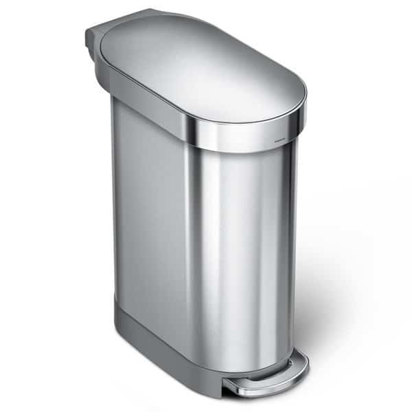 12 gal Step Can, Brushed, Stainless Steel