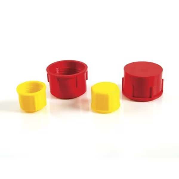 THREADED CAP-CT-35-LDPE-RED, 100PK