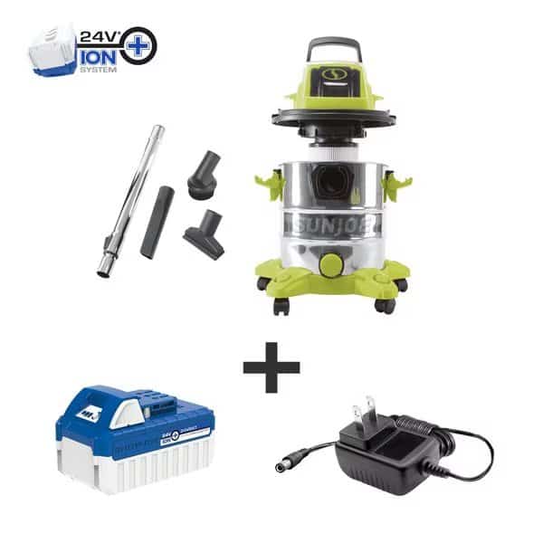 24V iON+ 5.3-Gallon Cordless 4.0-Ah Portable Stainless Steel Wet/Dry Vacuum