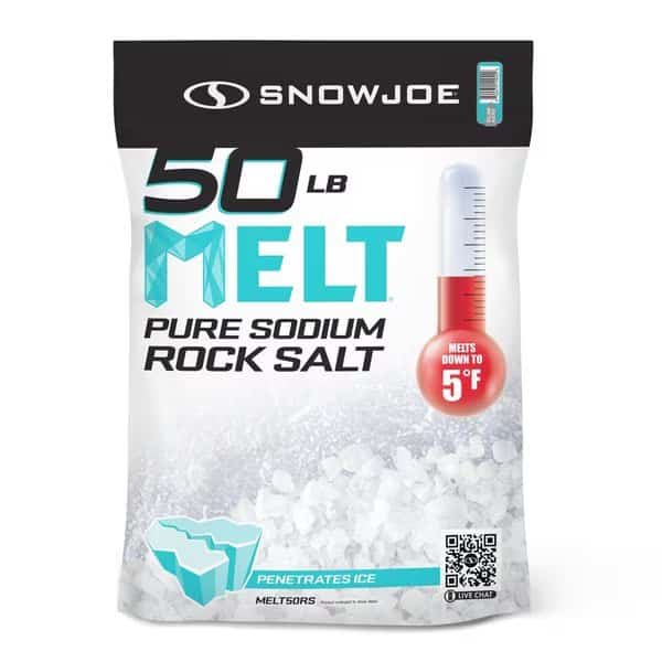 Pure Sodium Rock Salt Ice Melter, 50Lbs