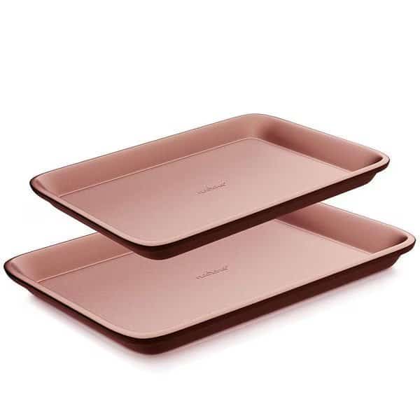 2Pcs Set Of Rose Gold Cookie Sheet, PR