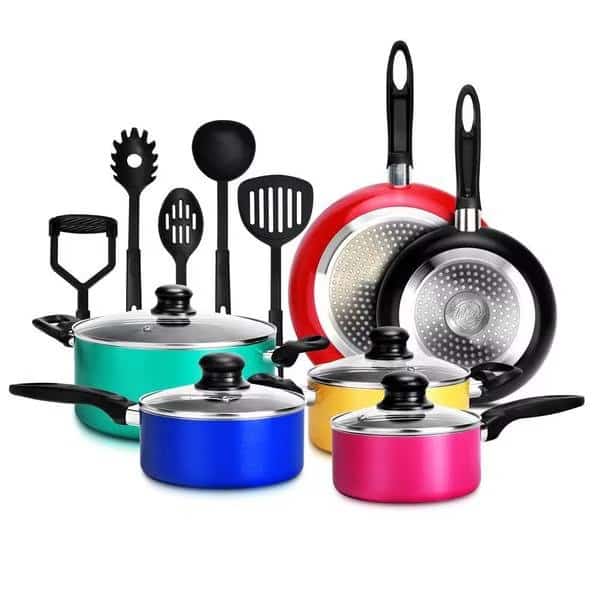 15Pcs Colorful Cookware Set