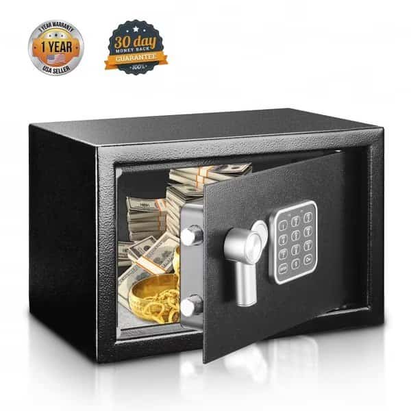 Compact Electronic Safe Box w/ Mech. Override, Includes Keys, SLSFE14, Serenelife, Mfr#: SLSFE14
