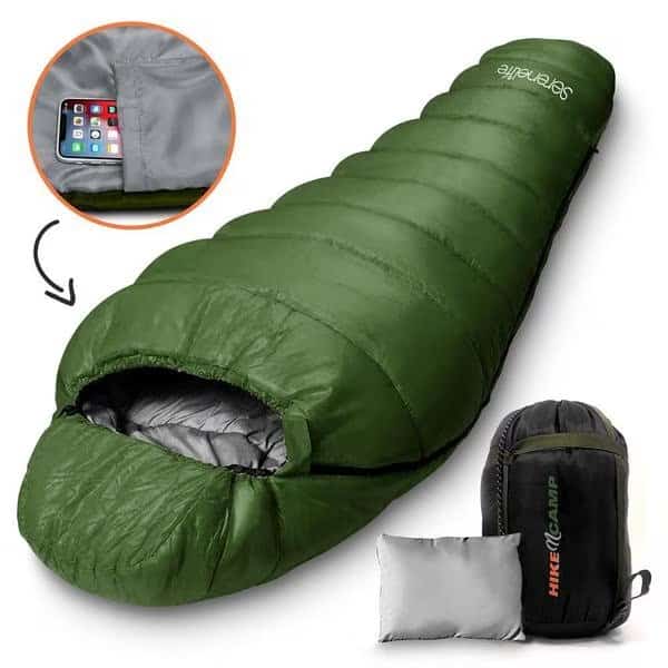 Solid Green Mummy Sleeping Bag