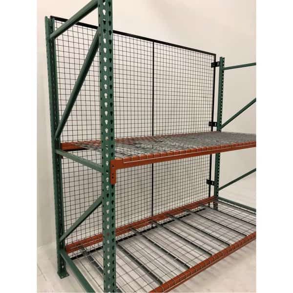 Pallet Rack Safety Back Panel, 108"Wx48"H W/12" Offset Drop-In Brckts