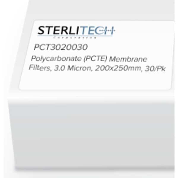 Polycarbonate (PCTE) Membrane Filters, 3.0 Micron, 200 x 250mm, PK30
