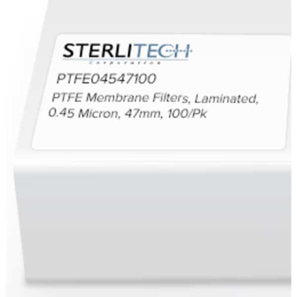 PTFE Laminated Membrane Filters, 0.45 Micron, 47mm, PK100