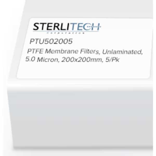 PTFE Unlaminated Membrane Filters, 5.0 micron, 200 x 200mm, PK5