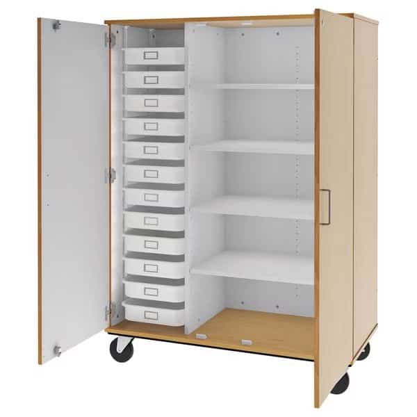 67 Tall  Closed TrayShelf Combo Storage 12 Trays and Four Shelves w Lock