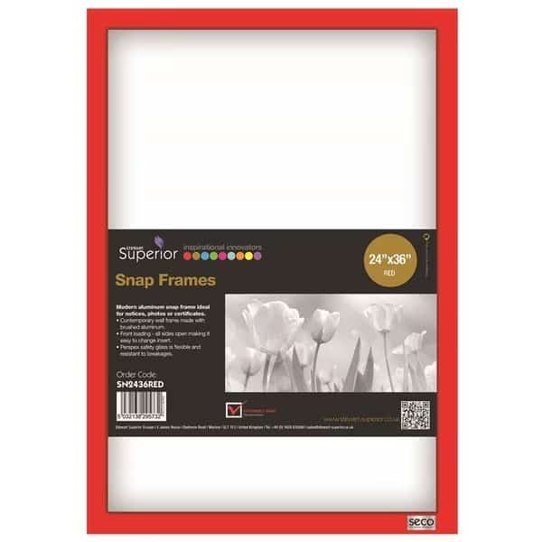 Poster Snap Frame, 24" x 36", 1" Profile, Red