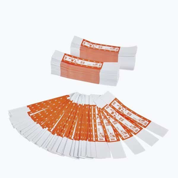 Self-Sealing Currency Bands, Orange, $50, Case of 20000