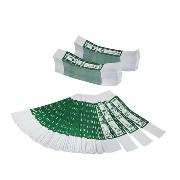 Self-Sealing Currency Bands, Green, $200, Case of 20000