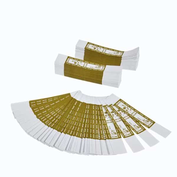 Self-Sealing Currency Bands, Mustard, $10000, Pack of 1000