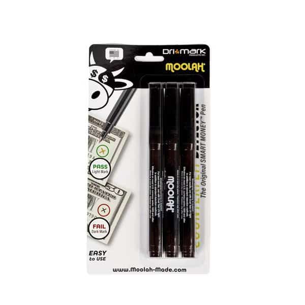 Counterfeit Money Detector Pen, Pack of 3