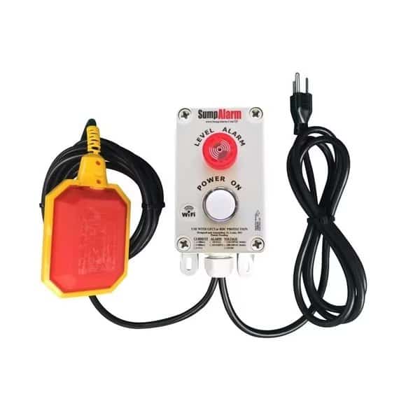 Indoor/Outdoor, Sump Pump High/Low Water Alarm, Power Indicator LED, Wi-Fi Enabled, 120V, 16 Foot Float