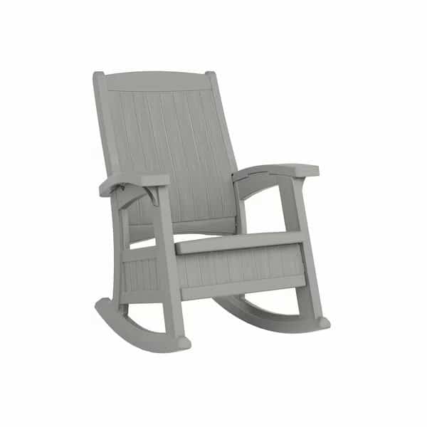 Elements Dove Gray Rocking Chair with Storage