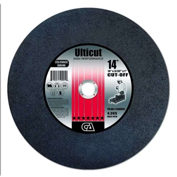 14" x 3/32" x 1" Ulticut Stationary Saw or Portable Electric Double Reinforced Abrasive Blade