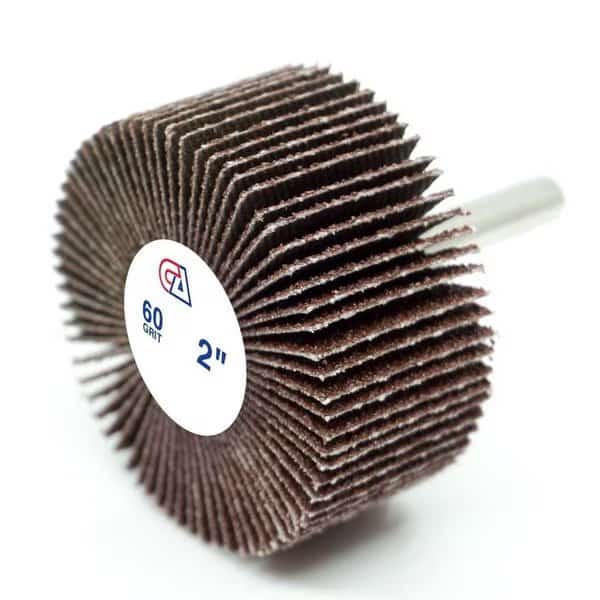 2" x 1" x 1/4" Aluminum Oxide 60 Grit Mounted Flap Wheel
