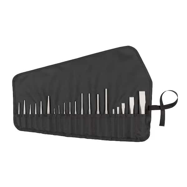 Punch and Chisel Set with Pouch, 20-Piece (Center, Solid, Pin, Chisel), Tekton, Mfr#: PNC99101