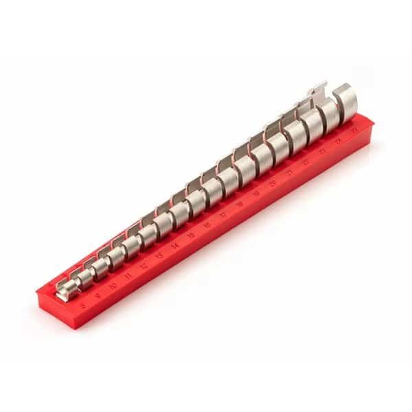 3/8 Inch Drive 6-Point Flare Nut Crowfoot Wrench Set with Rack, 18-Piece (8-27 mm)