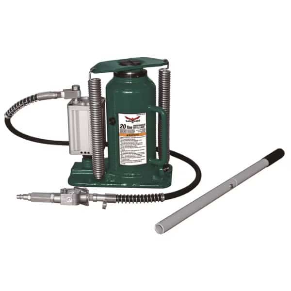 Air/Hydraulic Bottle Jack, Welded Base, Steel, 20 Ton Capacity