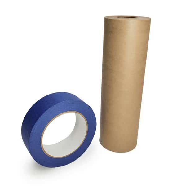 12 x 60 yd Masking Paper and 1 1/2 x 60 yd Painters Masking Tape Set of 1 Each for Covering