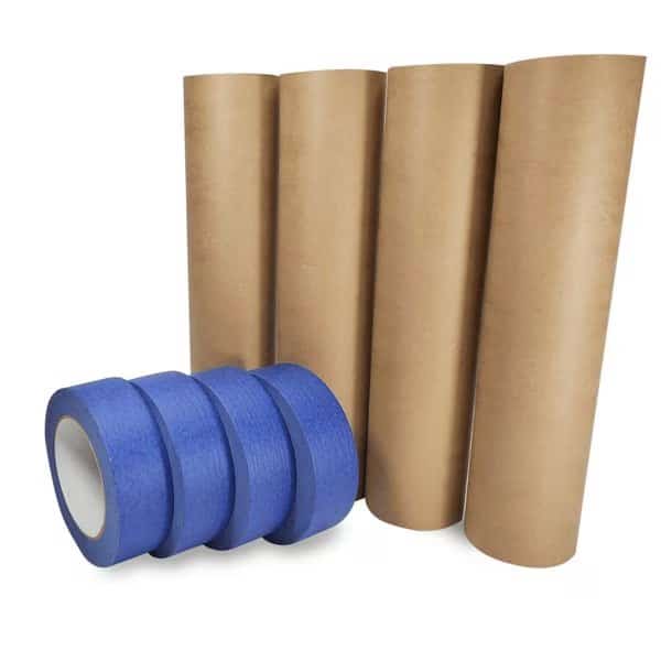 12in x 60 yd Masking Paper and 1 1/2in x 60 yd Painters Masking Tape, for Covering, 4PK