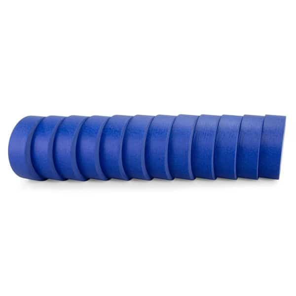 1 1/2in x 60 yd Painters Blue Masking Tape, Natural Rubber Strong Adhesive, Sharp Line, 12PK