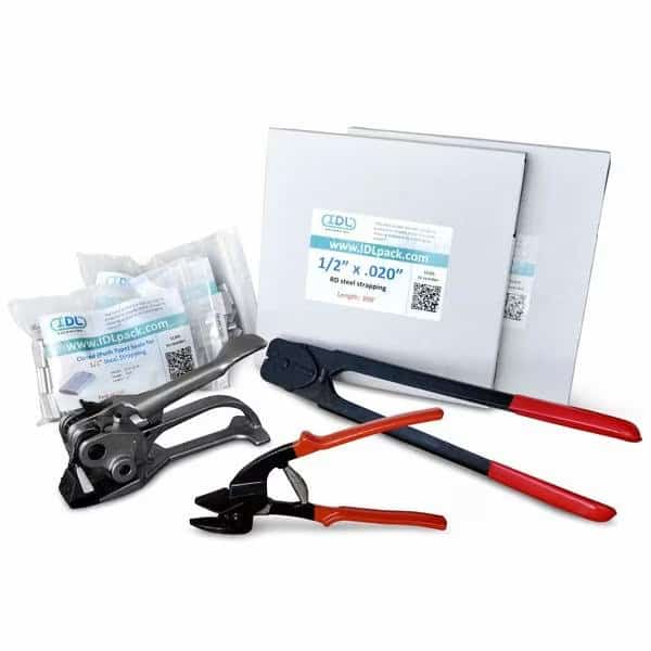 1/2" Steel Strapping Kit, 500 Ft. for Round Packages